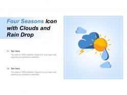 Four seasons icon with clouds and rain drop