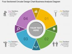 Four sectioned circular design chart business analysis diagram flat powerpoint design