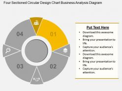Four sectioned circular design chart business analysis diagram flat powerpoint design