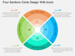 Four sections circle design with icons flat powerpoint design