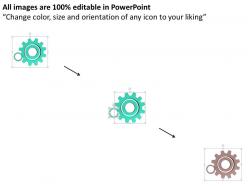 Four sequential gears for business process powerpoint templates