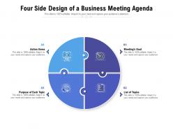 Four side design of a business meeting agenda