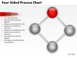 Four sided process chart powerpoint diagrams presentation slides graphics 0912