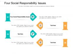 Four social responsibility issues ppt powerpoint presentation visual aids portfolio cpb