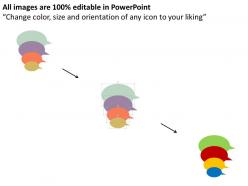 Four speech bubbles for global and social communication flat powerpoint design