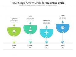Four stage arrow circle for business cycle