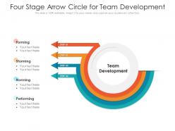 Four stage arrow circle for team development