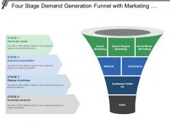 Four stage demand generation funnel with marketing and improve conversation