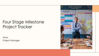 Four Stage Milestone Project Tracker PPT Sample AT