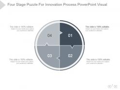 Four stage puzzle for innovation process powerpoint visual