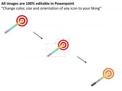 Four staged arrow for target selection flat powerpoint design