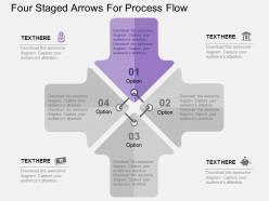 Four staged arrows for process flow flat powerpoint design