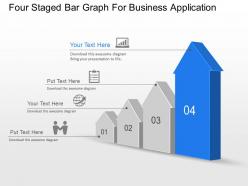 Four staged bar graph for business application powerpoint template slide