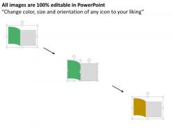Four staged bar graph target achievement idea generation flat powerpoint design