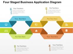 Four staged business application diagram flat powerpoint design