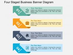 Four staged business banner diagram flat powerpoint design
