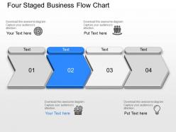 Four staged business flow chart powerpoint template slide