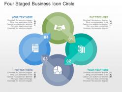 Four staged business icon circle flat powerpoint design