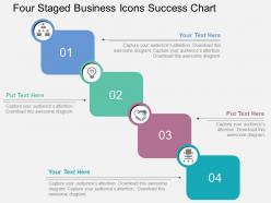 Four staged business icons success chart flat powerpoint design