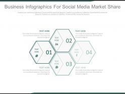 Four staged business infographics for social media market share powerpoint slides