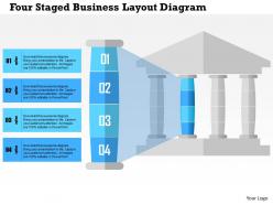 Four staged business layout diagram flat powerpoint design