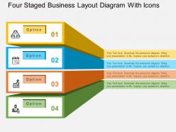 Four staged business layout diagram with icons flat powerpoint design