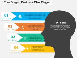 Four staged business plan diagram flat powerpoint design
