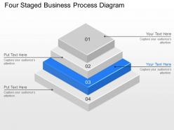 Four staged business process diagram powerpoint template slide