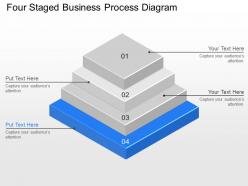 Four staged business process diagram powerpoint template slide
