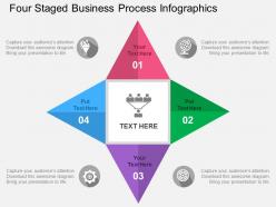 Four staged business process infographics flat powerpoint design