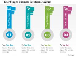 Four staged business solution diagram flat powerpoint design
