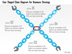 Four staged chain diagram for business strategy flat powerpoint design