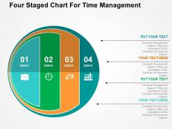 Four staged chart for time management flat powerpoint design