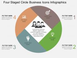 Four Staged Circle Business Icons Infographics Flat Powerpoint Design