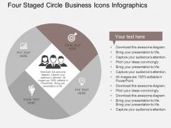Four staged circle business icons infographics flat powerpoint design