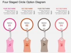Four staged circle option diagram flat powerpoint design