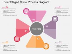 Four staged circle process diagram flat powerpoint design