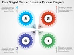 Four staged circular business process diagram flat powerpoint design