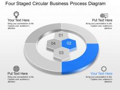 Four staged circular business process diagram powerpoint template slide