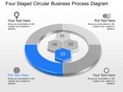 Four staged circular business process diagram powerpoint template slide
