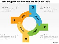Four staged circular chart for business data flat powerpoint design
