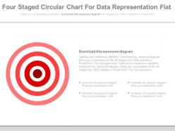 Four staged circular chart for data representation flat powerpoint slides