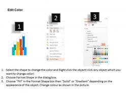 Four staged colored ribbons for data and analysis flat powerpoint design