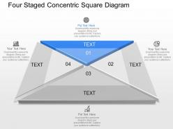 Four staged concentric square diagram powerpoint template slide
