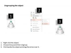 Four staged cone diagram for education powerpoint template
