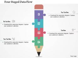 Four staged data flow flat powerpoint design