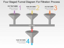 Four staged funnel diagram for filteration process flat powerpoint design