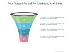 Four staged funnel for marketing and sales powerpoint slide inspiration