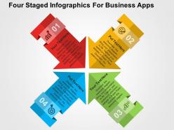 Four staged infographics for business apps flat powerpoint design