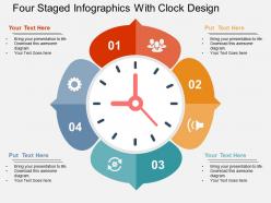 Four Staged Infographics With Clock Design Flat Powerpoint Design